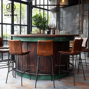 Ensembles de meubles de <span class=keywords><strong>bar</strong></span> rétro pour discothèque, bistrot commercial, tables rondes et chaises de <span class=keywords><strong>bar</strong></span> à prix plus bas, tabourets hauts - Product Image 4
