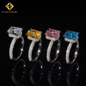 เครื่องประดับแฟชั่นเพชร10.5*8มม. แหวนหมั้น925สเตอร์ลิงเงินสีสันสดใส5A ลูกบาศก์เพทายออกเย็นแหวนแต่งงาน - Product Image 6