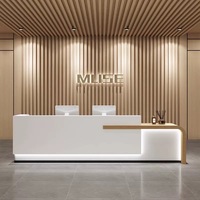 Comptoir de bureau blanc au design moderne Comptoir de réception de luxe pour salon de beauté