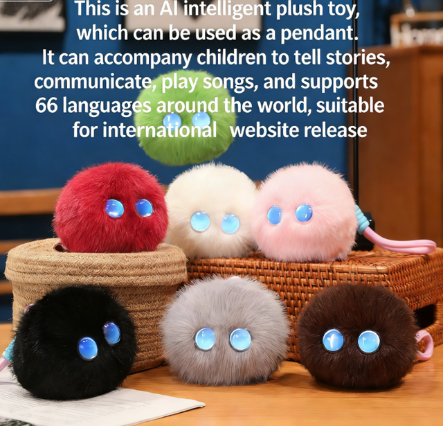 Ruiguan AI Plush Toy Language Learning Smart Talking Interactive Soft Toy LCD Display Multi Language Emotional Companion