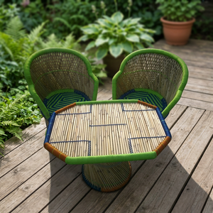 Handmade Modern Japanese Design Bamboo <b>Stool</b> Leather Upholstery Removable Cover Entry Bedroom Apartment Workshop School - Product Image 1