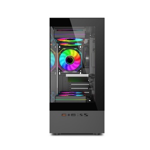 Double boîtier en verre trempé pour ordinateur de jeu <span class=keywords><strong>M</strong></span> <span class=keywords><strong>ATX</strong></span> tour moyenne, boîtier CPU de bureau, étuis d'ordinateur, vente en gros - Product Image 3