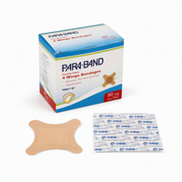Bandages adhésifs en tissu flexible et durable à 4 ailettes pour les blessures au coude et au genou 7676-FP