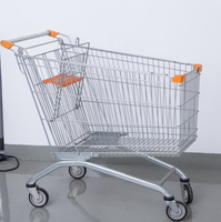 Chariot de courses en acier métallique pour supermarché