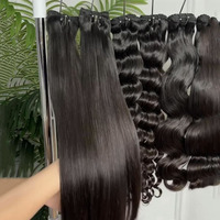 Paquetes de Cabello Humano Virgen Natural Vietnamita al por Mayor, con Cutícula Alineada, Sin Procesar, Ondulado, Extensiones de Cabello