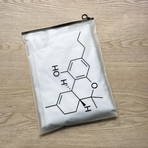 Sacs refermables givrés à fermeture éclair avec impression offset – Logo personnalisé, icônes sociales, sacs en PE pour vêtements et produits de beauté - Product Image 4