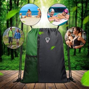 Factory Price Promotional Sports 210D Polyester <b>Drawstring</b> Bag Packing Printing Custom Logo Gym <b>Backpack</b> with Bottle Holder - Product Image 4