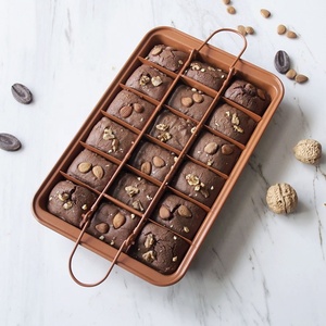 Vente chaude Rectangle Brownie Pan Carrés En Acier Au Carbone Pain et Gâteau <span class=keywords><strong>Moule</strong></span> avec Springform Outil Brun Couleur pour la Cuisson - Product Image 2