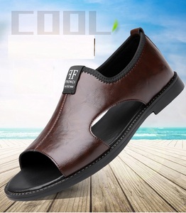 Nuovi Sandali da <span class=keywords><strong>Uomo</strong></span> 2026 in Pelle Speciale, Traspiranti, Antiscivolo, Casual, da Spiaggia con Dettagli Traforati - Product Image 5