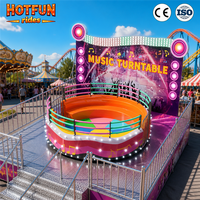 Manège de parc d'attractions Tagada Disco Ride, attraction commerciale extérieure avec plateau tournant métallique personnalisé