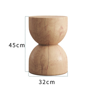 Panca Decorativa in <span class=keywords><strong>Legno</strong></span> Massello a Forma <span class=keywords><strong>di</strong></span> Tronco d'Albero, Stile Nordico Moderno e Minimalista, <span class=keywords><strong>Tavolino</strong></span> da Caffè/<span class=keywords><strong>Tavolino</strong></span> Laterale - Product Image 5