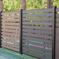 Panneaux de clôture semi-privés en WPC pour jardin, à lattes horizontales, en composite, installation facile, faible entretien, pour extérieur