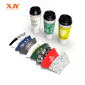 XJY personalizzato stampato Logo doppia parete biodegradabile facile ritorno usa e getta tazza di carta manicotto per bevande calde tazza di caffè