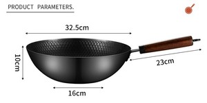 Ventas calientes chino 12,5 pulgadas acero al carbono chino <span class=keywords><strong>Wok</strong></span> mango de madera acero al carbono <span class=keywords><strong>Wok</strong></span> - Product Image 4