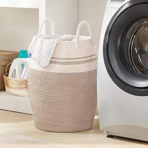 Cesta de Almacenamiento de Cuerda de Algodón Premium, Organizador Tejido a Mano para Estantes, Toallas, Ropa, Libros, Almacenamiento Decorativo para el Hogar - Product Image 3