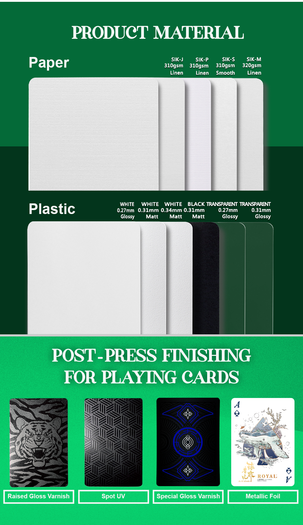 プラスチック製花札カード 63x88mm カスタマイズ可能 48枚入り