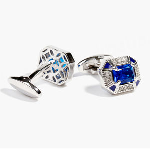 Hot-selling High-quality Light Luxury Retro Men's <b>Cufflinks</b> square Silver <b>Shirt</b> <b>Cufflinks</b> Inlaid <b>with</b> Zircon <b>Cufflinks</b> - Product Image 3