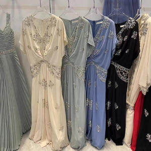 Elegante Vestido Abaya con Cuello en V y Lentejuelas Bordadas para <span class=keywords><strong>Mujer</strong></span>, Estilo Árabe <span class=keywords><strong>de</strong></span> Oriente Medio, Dubai, Musulmán, Modesto, Popular, para Fiestas y Eventos Nocturnos - Product Image 6