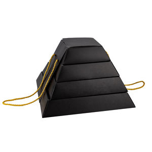LOKYO Boîtes en Papier Personnalisées avec Logo Imprimé pour Chocolats, Gâteaux, Desserts, Biscuits Alimentaires à Emporter, en Forme de <span class=keywords><strong>Pyramide</strong></span>, avec Niveaux pour Pâtisserie - Product Image 2