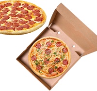 Boîte à pizza en papier imperméable de qualité alimentaire avec logo imprimé personnalisé Emballage jetable portable haut de gamme pour pizza et croustilles