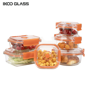Ikoo Thủy Tinh Borosilicate Cao Lưu Trữ Microwaveable Tùy Chỉnh Nhà Bếp Du Lịch Thực Phẩm Lưu Trữ Với Nắp New Arrival Bán Buôn - Product Image 1