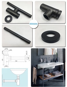 Sifón de Lavabo ND004 con Acabado PVD Negro Pistola, Sifón de Latón para Lavabo, Tubo de Desagüe, <span class=keywords><strong>Kit</strong></span> de Tubería de Desagüe - Product Image 4