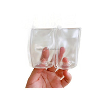 Jouet anti-stress à presser en forme de bouteille transparente carrée de 14 cm, jouet sensoriel à rebond lent, jouet de décompression en TPR fait main