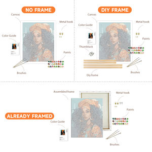 Kit de Pintura por Números ORFON para Iniciantes em DIY, Pintura Acrílica por Atacado de um Peixe <span class=keywords><strong>Betta</strong></span> Entre Tons de Coral - Product Image 3