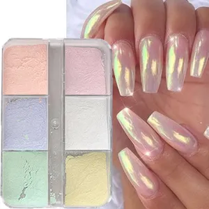 Polvo de Uñas Efecto Cromo Metálico Moonlight Mirror, Pigmentos, Laca en Gel, Polvo Láser, Brillo Aurora, Perla Brillante, Empujador de Uñas - Product Image 2