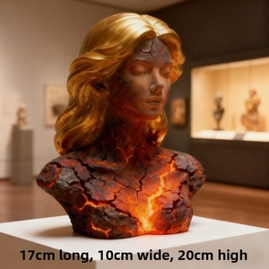 Figura de Resina del Personaje Blazing Maiden de SE7ART, Pintada a Mano con Patrón de Magma, Chica de Llama Roja con Alma Rota, Decoración de Halloween - Product Image 6