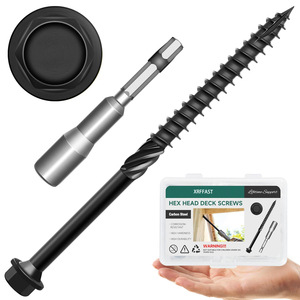 # Vis <span class=keywords><strong>de</strong></span> fixation pour <span class=keywords><strong>bois</strong></span> 14 x <span class=keywords><strong>4</strong></span>, lot <span class=keywords><strong>de</strong></span> 50, vis à tête hexagonale, vis pour <span class=keywords><strong>bois</strong></span> résistantes à la rouille pour <span class=keywords><strong>bois</strong></span>, rondins et aménagements paysagers (noir) - Product Image 1