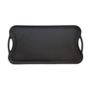 Ustensiles de cuisine de camping <span class=keywords><strong>en</strong></span> <span class=keywords><strong>fonte</strong></span> Plaque chauffante pour barbecue à double usage réversible <span class=keywords><strong>Cuisinière</strong></span> rectangulaire pré-assaisonnée pour la cuisson à l'induction - Product Image 3