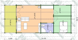 Casa Prefabricada Moderna de Madera Color Verde Oliva con Terraza Cubierta, Lista para Paneles Solares, Villa/Apartamento Contemporáneo Personalizable para Jardín - Product Image 2