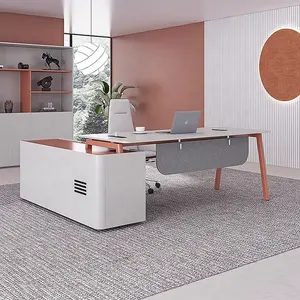 C系列现代设计l形橙色家具办公室经理桌