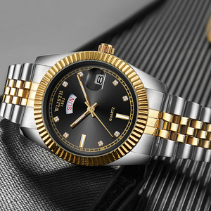 Nuovo <span class=keywords><strong>orologio</strong></span> da <span class=keywords><strong>uomo</strong></span> <span class=keywords><strong>oro</strong></span> in <span class=keywords><strong>acciaio</strong></span> calendario al quarzo business <span class=keywords><strong>orologio</strong></span> da <span class=keywords><strong>uomo</strong></span> all'ingrosso - Product Image 1