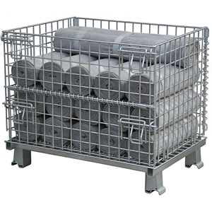 Gabbia di Stoccaggio Industriale in Acciaio Resistente Impilabile Capacità 500kg 1000x800x840mm Zincata per Magazzino e Pallet - Product Image 1