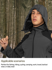 Men's Tactical Softshell <strong>Jacket</strong> Waterproof Windproof <strong>Fleece</strong> <strong>Lined</strong> Removable Hood Outdoor Hiking <strong>Jacket</strong> OEM - Product Image 6
