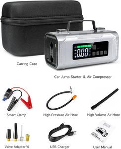 Jump With and <b>Pump</b>, 2500A <b>Battery</b> 150PSI Tire Inflator, up to 7.5L Gas&5.0L Compressor Starter Relay - Product Image 2
