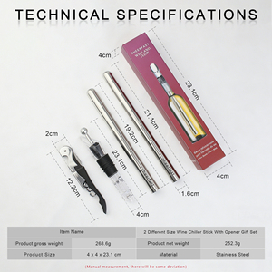 Juego de Palitos Enfriadores de Acero Inoxidable a Precio Descuento, Palitos Enfriadores de Vino de Grado Alimenticio con <span class=keywords><strong>Accesorios</strong></span> Completos para Fiestas - Product Image 3