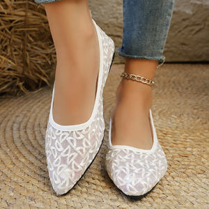 Confortable automne femmes <span class=keywords><strong>bateau</strong></span> chaussures sans lacet bout pointu antidérapant plat mode chaussures grande taille pour les fêtes de mariage - Product Image 3