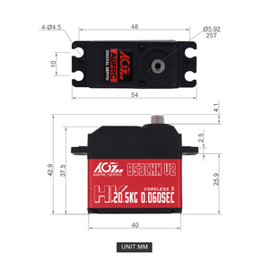 มอเตอร์ AGFRC B53CHN ความเร็วสูง 0.060 วินาที แรงบิด 20.5 กก. 8.4V HV 2BB เกียร์โลหะ โปรแกรมได้ ดิจิตอล คอร์เลส สำหรับรถบังคับวิทยุและหุ่นยนต์ - Product Image 4