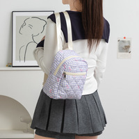 Sac à dos mini matelassé personnalisé pour femme, petit sac à dos floral avec fermeture éclair, idéal pour l'école et les voyages