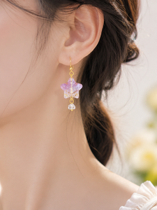 Orecchini pendenti a forma di stella in vetro colorato, graziosi gioielli pendenti con gancio, regalo <span class=keywords><strong>per</strong></span> donne e ragazze - Product Image 3