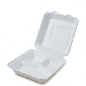 Boîte à emporter écologique en bagasse jetable pour le déjeuner, emballage alimentaire pour la vente en gros, restaurants, fêtes et événements - Product Image 1
