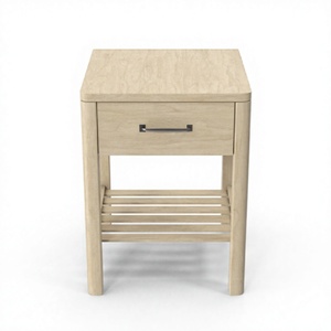 High Quality Foldable Solid Wood Nightstand with 2 Drawers Apartment-Friendly Design Stable Construction Home Use - Product Image 1