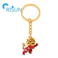 Usine personnalisé chinois Lion émail porte-clés métal nouvel an lunaire Lion porte-clés porte-clés chinois danse du Lion porte-clés Souvenir