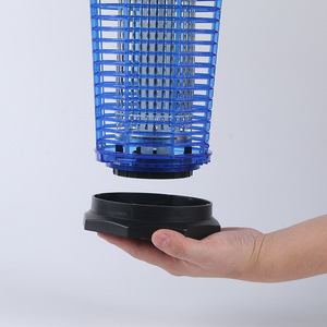 Lampe électrique anti-moustiques, design à grille bleue, utilisation intérieure et extérieure, facile à nettoyer, matériau plastique, lutte antiparasitaire domestique - Product Image 4