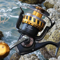 Moulinet de pêche HASIDA EB7000 robuste en métal plein pour la pêche en mer, jigging et trolling, corps en acier inoxydable (SS) Al-Si-Cu-Mg, poids lourd