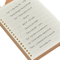 Carnet A4 blanc avec reliure spirale 6 trous, 50 feuilles de papier de remplissage