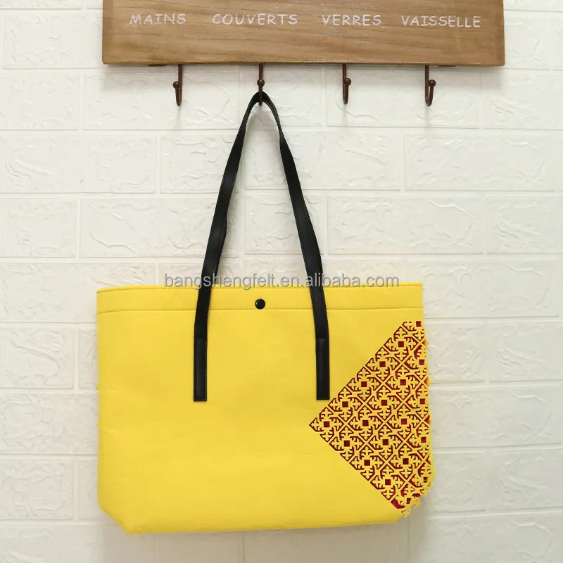 Custom Made Printing Tote Felt Bag Casual Tote Bag Fashion Eco-friendly Waterproof Handbag